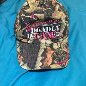 pretty in pink deadly in camo hat